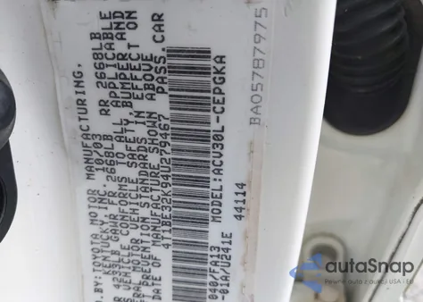 2004 Toyota Camry Xle из США, поврежденный, VIN 4T1BE32K94U279467